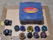 Metal Beyblade Lot Of 9 And 2 Launchers, No Ripcords Included, Used