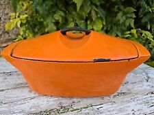 Cocotte Vintage Coquelle Raymond Loewy Le Creuset en Fonte Émaillée Orange 4.5 L