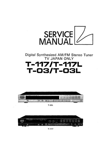 Manuel service pour luxman - pour,