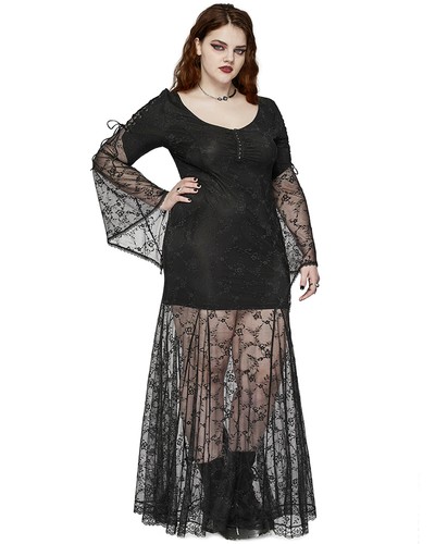 Robe maxi gothique volants - gothique, À