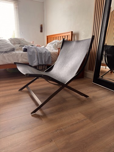 Leather scissor chair - leather,
