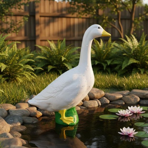 Statue oie blanche - blanche, design