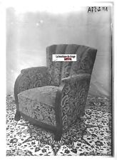 Antique Photo Glass Plate Positive Black & White 13x18cm Vintage Chair