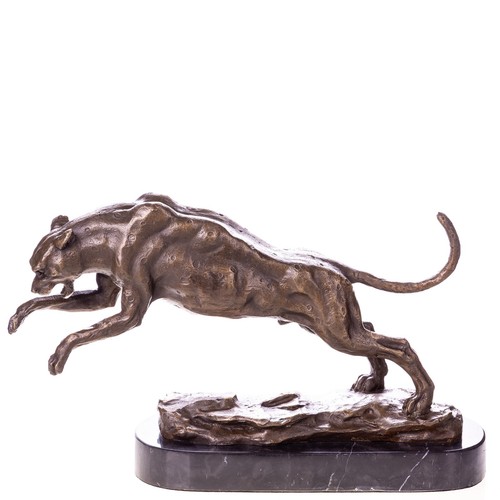Sculpture panthère bronze - en,