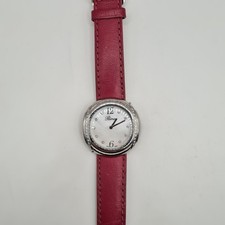 Montre en acier modèle Rive Droite signée Poiray Paris sertie de diamants