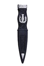 Kilt Highlandwear Sécurité Sgian Dubh Tétine Étain Montage Chardon Modèle Chrome