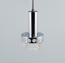 RAAK, Pays-Bas. Lampe design en chrome, plastique et verre transparent.