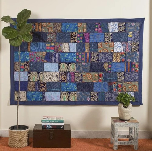 Vintage coton bleu patchwork - vintage,