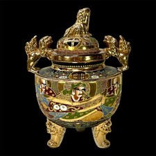 LARGE BURN CERAMIC PERFUME JAPAN SATSUMA EARLY 20th century H:33cm