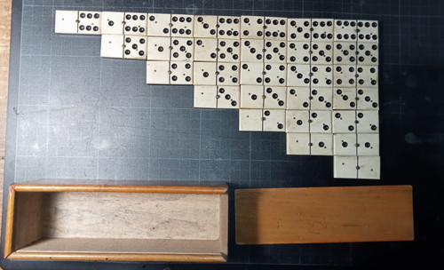 Ancien jeu domino bois - ancien, &