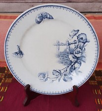 Assiette ancienne bleu décors
