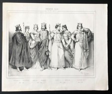 Lithographie XIXème - Rois et