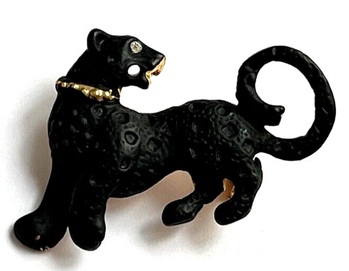 Broche panthère noir - panthère, yeux