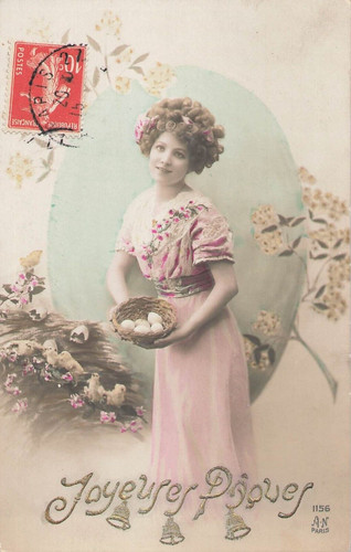 Joyeuses femme elegante - cp,