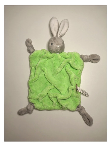 Doudou plat lapin gris vert - doudou, et