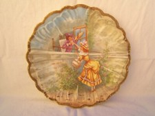 N1 Assiette décorative porcelaine de Limoges scène galante fin 19e Napoléon III 