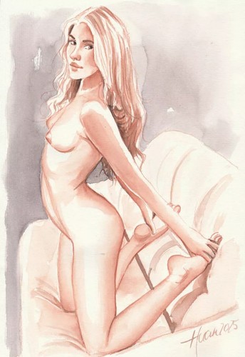 Original watercolor erotic - original,