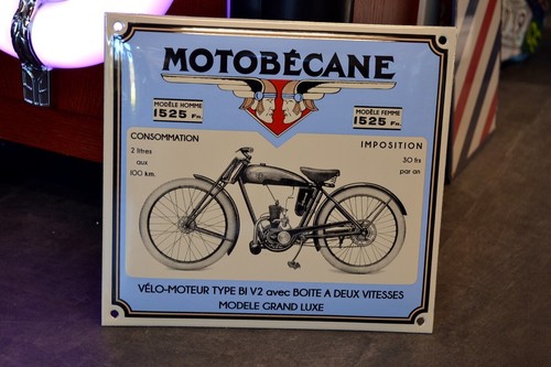 Plaque émaillée motobecane - émaillée,