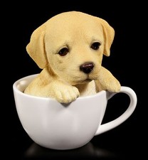 Chiens Figurine - Labrador Chiot Dans Tasse - Animal Bébé Mignon Cadeau Douces