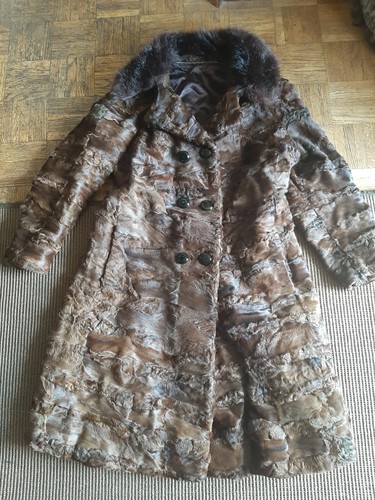 Manteau astrakan marron - marron, col