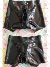 333 Latex Gummi boxer codpiece hidden penis hole and anus sheath 0.4mm