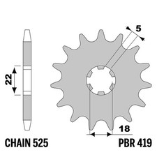 SUZUKI TS 250 1973-1975 pignon