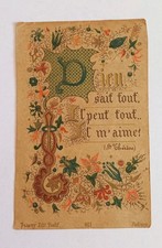 Antique Pious Image "God Knows Everything, He Can Do Everything... (St Therese) Bonamy 461