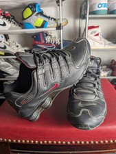 Nike Shox NZ Black Varsity Red Black Leather Shoes 378341-017 Men Size 9.5-10