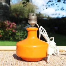 Vintage Orange Ceramic Small Bedside Lamp Stand