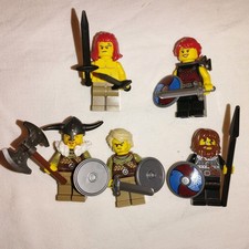Lego Viking Guerrier Berserk Moyen Âge Castle Château Lion Casque Armes Vrac