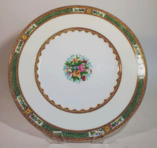 Minton Dinner Plate Cabinet Plate Hand Enameled Green Floral H4199 Pink Roses