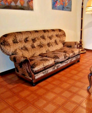 Canapé marron 3 places velours confortable 200 CM