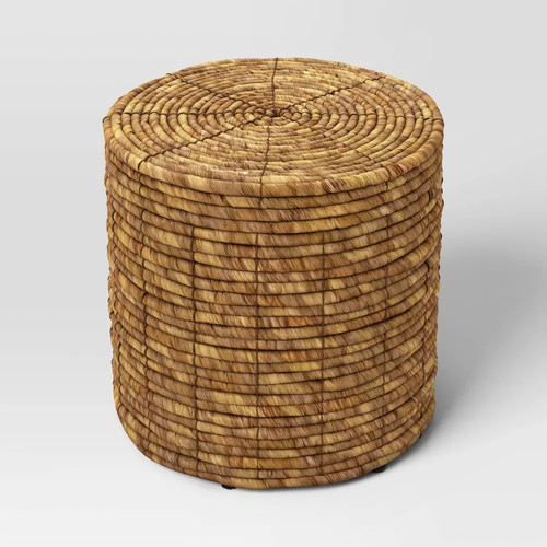 Woven storage ottoman natural - woven,