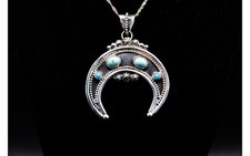 Pendentif argent turquoise