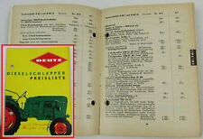 Deutz D15 D25 D30 D40 D40S D50 F3L / F4L 514 Diesel Tractor Price List Feb.1961