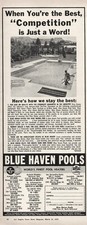 Blue Haven Pools Los Angeles California Times Home Magazine 1972 Vtg Print Ad