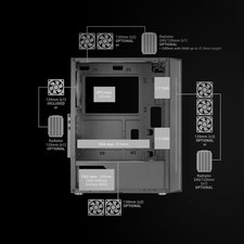 Mars Gaming MCiPRO Boîtier Professionnel ATX Grille Frontale 3D Mesh Fenêt