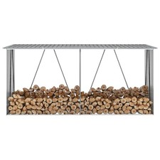 Abri de Stockage de Bois Acier Galvanisé 330x84x152 cm Marron Jardin vidaXL