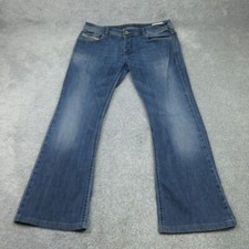Diesel Jeans Mens W34 L30 Blue Denim Zathan 0064M Bootcut Regular Button 5310