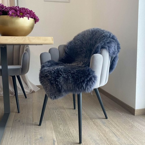 Peau mouton noir gris - peau,