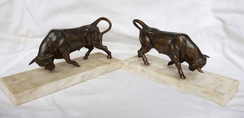 Paire serre livres taureaux - paire, de