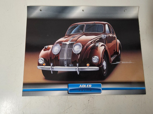 Adler carte fiche voiture - 2,5l,