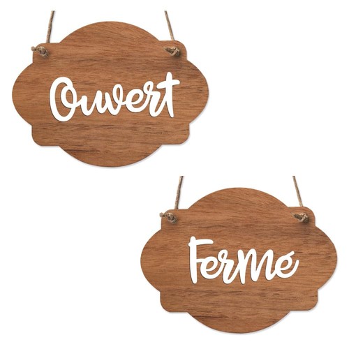 Plaque porte bois avec - en,