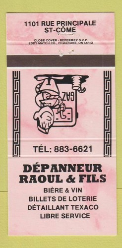 Matchbook cover depanneur - matchbook,