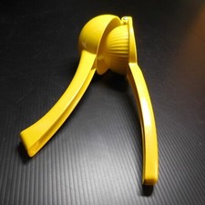Vintage Art Deco France Citrus Lemon Press Kitchen Utensil Yellow Metal N6955