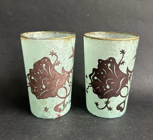 Paire verre peint porte - paire,