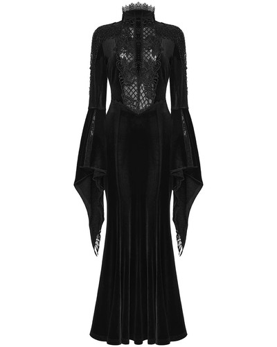 Robe maxi gothique velours - robe,