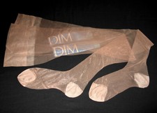 BAS VINTAGE PJ DIM DIMANCHE T 3 (77 cm) MARRON NYLON LISSE LINGERIE SEXY GLAMOUR