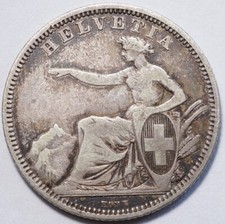 SUISSE : 1 FRANC ARGENT 1861B