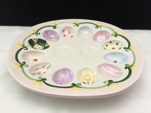 Ceramic easter devilled egg - ceramic,